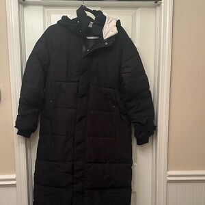Black Long Puffer Coat NWOT